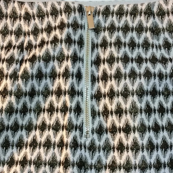 Loft Petites Cream, Gold & Black Mini Skirt - Picture 5 of 8